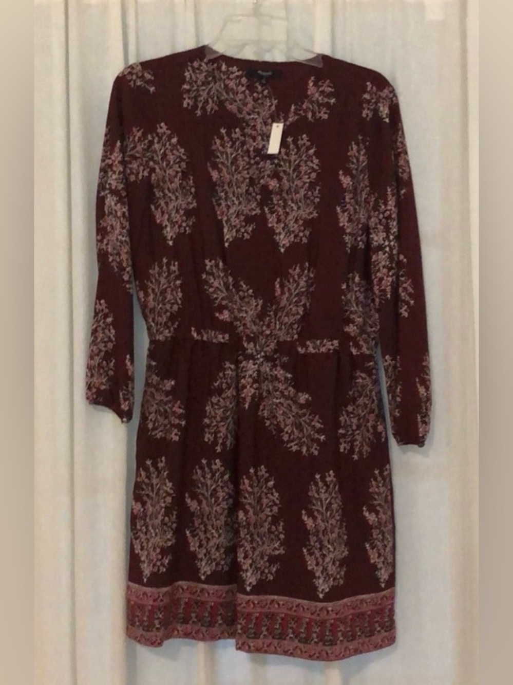 WORN ONCE: Madewell 100% Silk Burgundy Dress